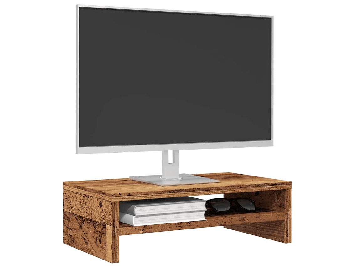 Vidaxl Suporte Para Monitor 42x24x13cm Deriv. De Madeira Madeira Velha