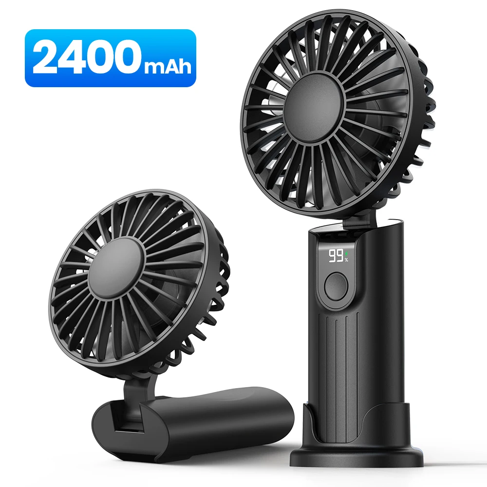 (preto 2400mah) Mini Ventilador Portátil De 5000mah