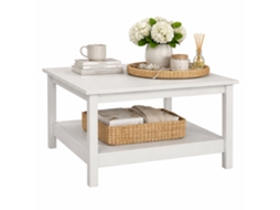 Mesa de centro Guadalquivir branca com 2 compartimentos, 81x81x45 cm WELLHOME