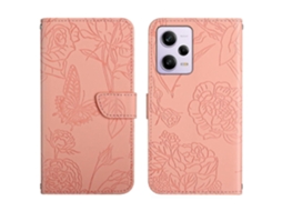 Capa De Celular Flip Em Couro Sintético Com Textura De Borboleta E Toque Suave Para Xiaomi Redmi Note 12 Pro+ China/note 12 Explorer Ht03