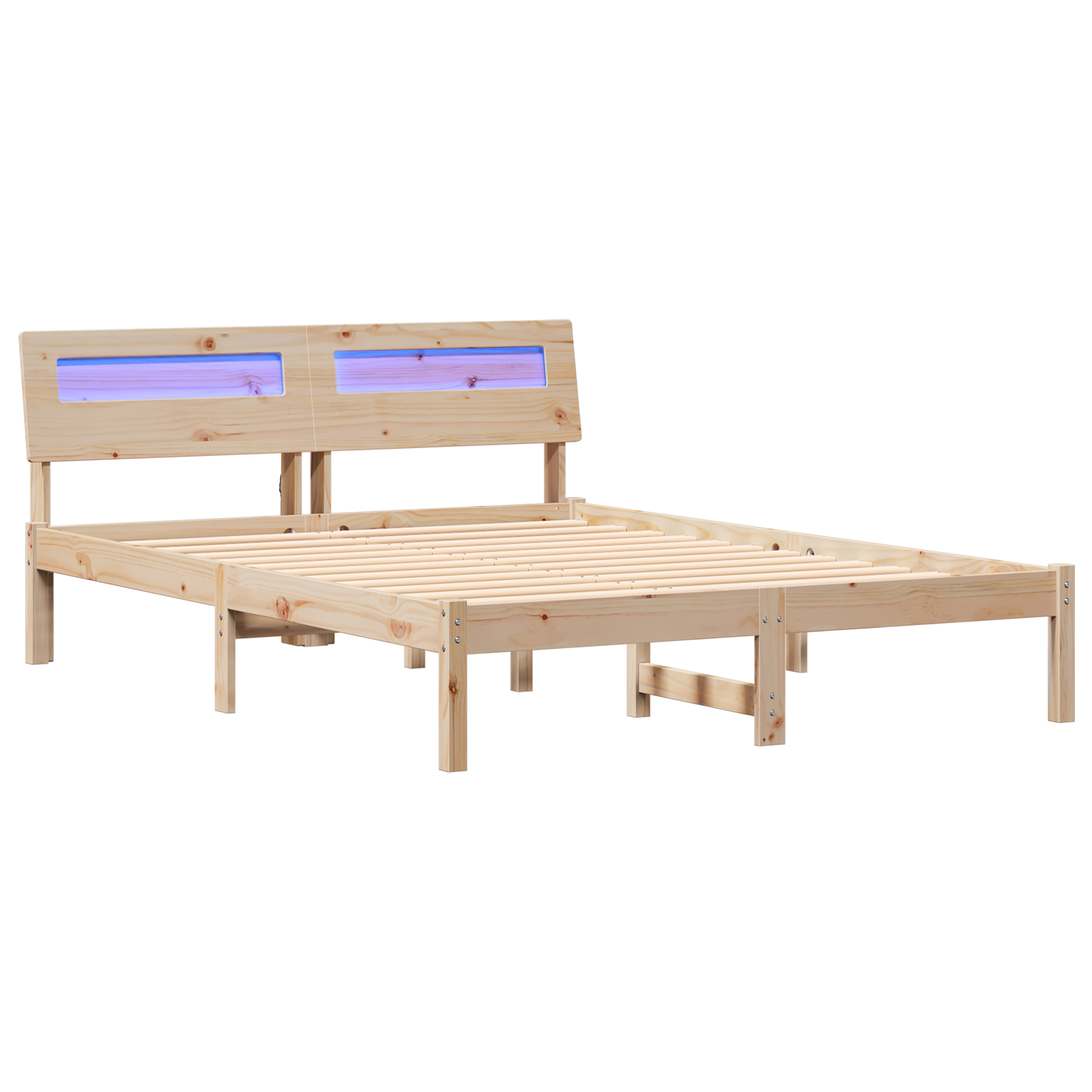 Conjunto 1 Estrado De Cama Plataforma Vidaxl Castanho Madeira De Pinho Maciça (140 X 190 Cm)