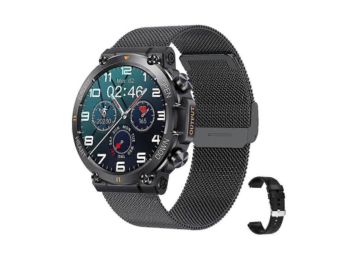 Relógio inteligente militar para homens, smartwatch robusto com monitor de frequência cardíaca e rastreador de condicionamento físico para bicicleta elétrica (atende e faz chamadas)