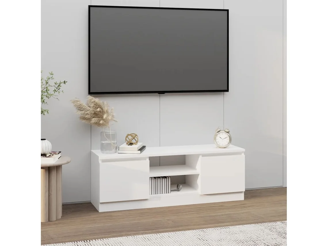 Vidaxl Móvel De Tv Com Porta 102x30x36 Cm Branco