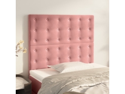 Cabecero de terciopelo de 2 piezas 90x5x78/88 cm rosa