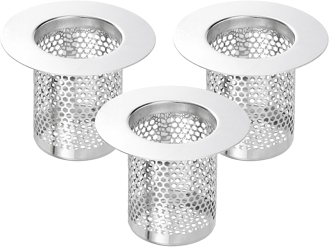 2 Filtros De Ralo Para Chuveiro, 5 X 6,6 Cm, Aço Inoxidável 304, Coletor De Cabelo De Pia Profunda, Banheiro E Varanda
