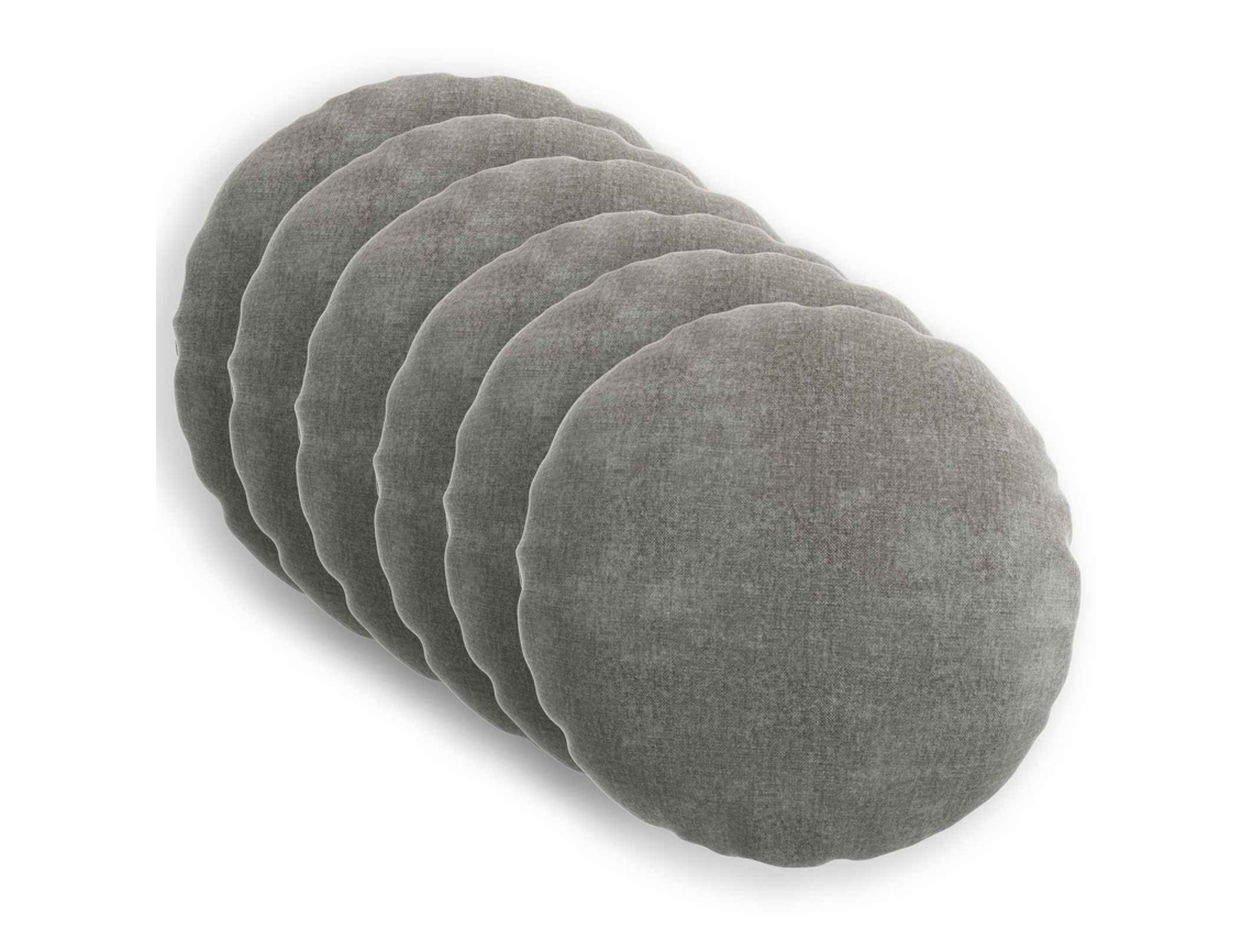 Vidaxl Capa Almofada 6 Unid. Heerlen Cinzento-escuro Ø 30 Cm
