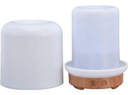 Umidificador De 200 Ml Com Luz Noturna E Acabamento Em Madeira, Ideal Para Sala Estar Escritório
