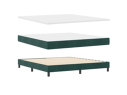 Conjunto 1 Cama Box Vidaxl Verde Veludo (180 X 200 Cm)