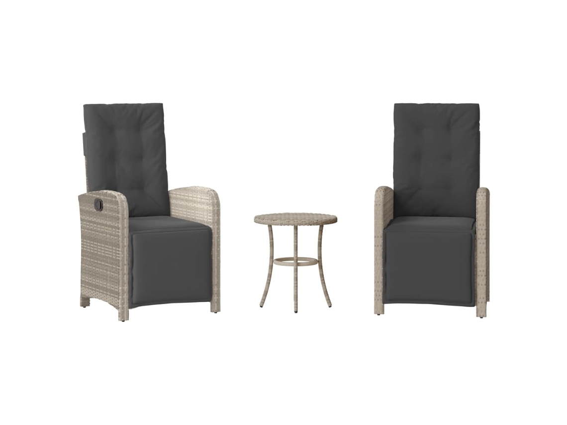 Bistro Set, Bistro Sets Vidaxl Cinzeto Rattan / Vime (n/a)