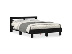 Conjunto 1 Estrutura De Cama Moderna Vidaxl Preto Derivados De Madeira (150 X 200 Cm)