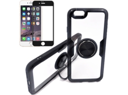 Kit Capa + Película Vidro 5D Full Cover iPhone 6, 6s 3x1 Clear Armor Transparente