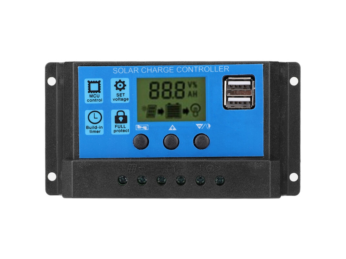Controlador de Carga Solar Fotovoltaica Inteligente Jeffergarden 12v 24v Pwm, Regulador Automático para Painel Solar, Acessórios 10a BRILVIBERA