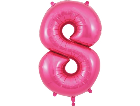 Balão Número 8 de 86cm Rosa
