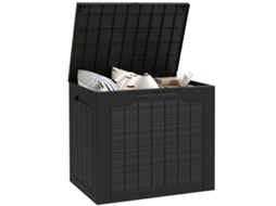Caixa de Armazenamento Exterior Pp Cor Preto 56x41x50 cm Outsunny
