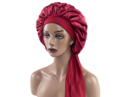 Touca de dormir feminina Aquaforge de cetim com aba longa, elástica, durável e respirável para cabelos secos.