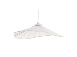Luminária de Teto em Metal com Acabamento em Linho Branco, 68x68x21cm ALEXANDRA HOUSE LIVING