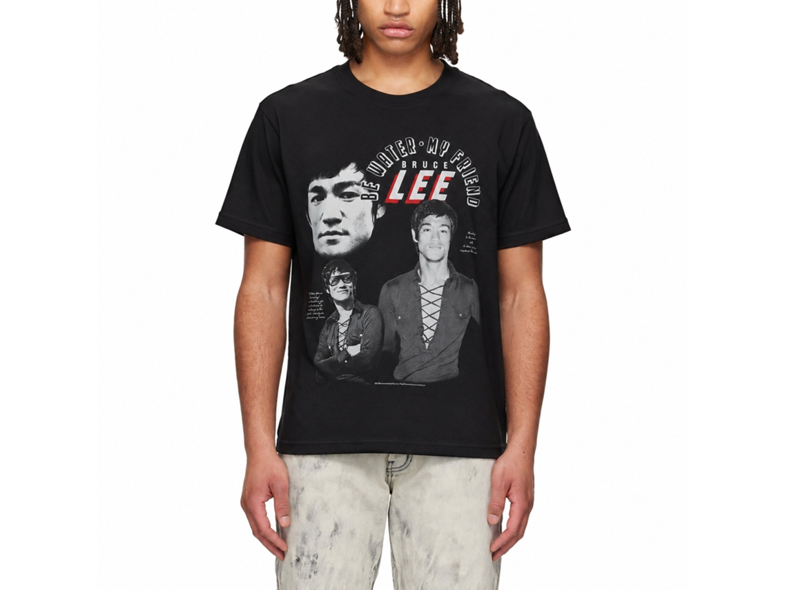 Rockinstone Bruce Lee Be Water Black T-shirt Size:s