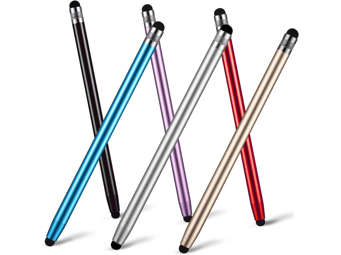 Conjunto de 6 Canetas Stylus de Ponta Dupla para Telas Sensíveis Ao Toque, Caneta Capacitiva de Alta Precisão. SFUSHOS