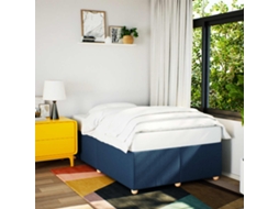 Vidaxl Estrutura De Cama Sem Colchão 120x190 Cm Tecido Azul