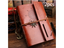 Diário De Fecho Espiral, Capa Em Pele Imitação, Recarregável, Com Páginas Vazias E Etiquetas Retro, Clássico Com Relevo
