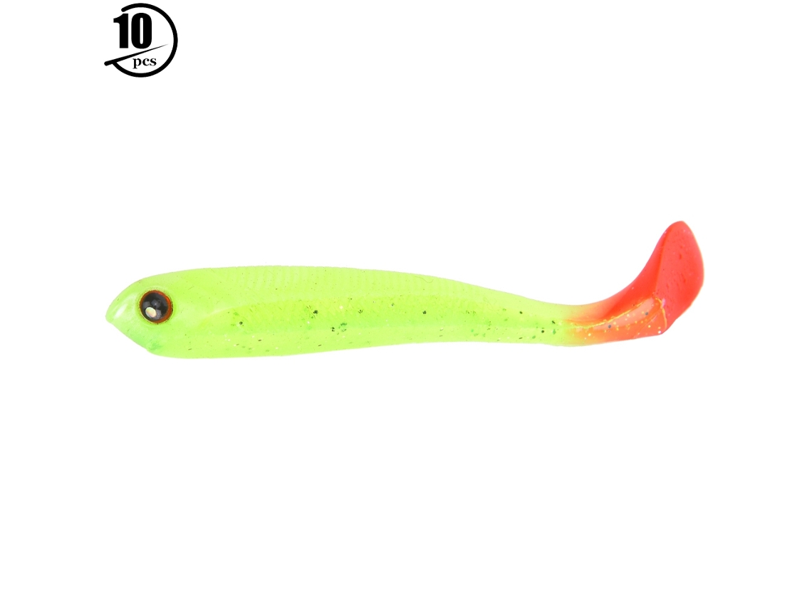 Soft Bait Lure (curly Tail Bionic 3d Eye Fish Lure) 10pcs 7.5cm/3.4g Fish-shaped Fishing Bait 2 Packs Silicone Artificial Bait