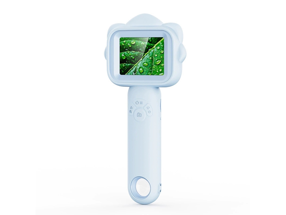 Microscópio Infantil Com Ecrã Ips 2.4", 500x E 8 Leds Ajustáveis - Azul - Eifson