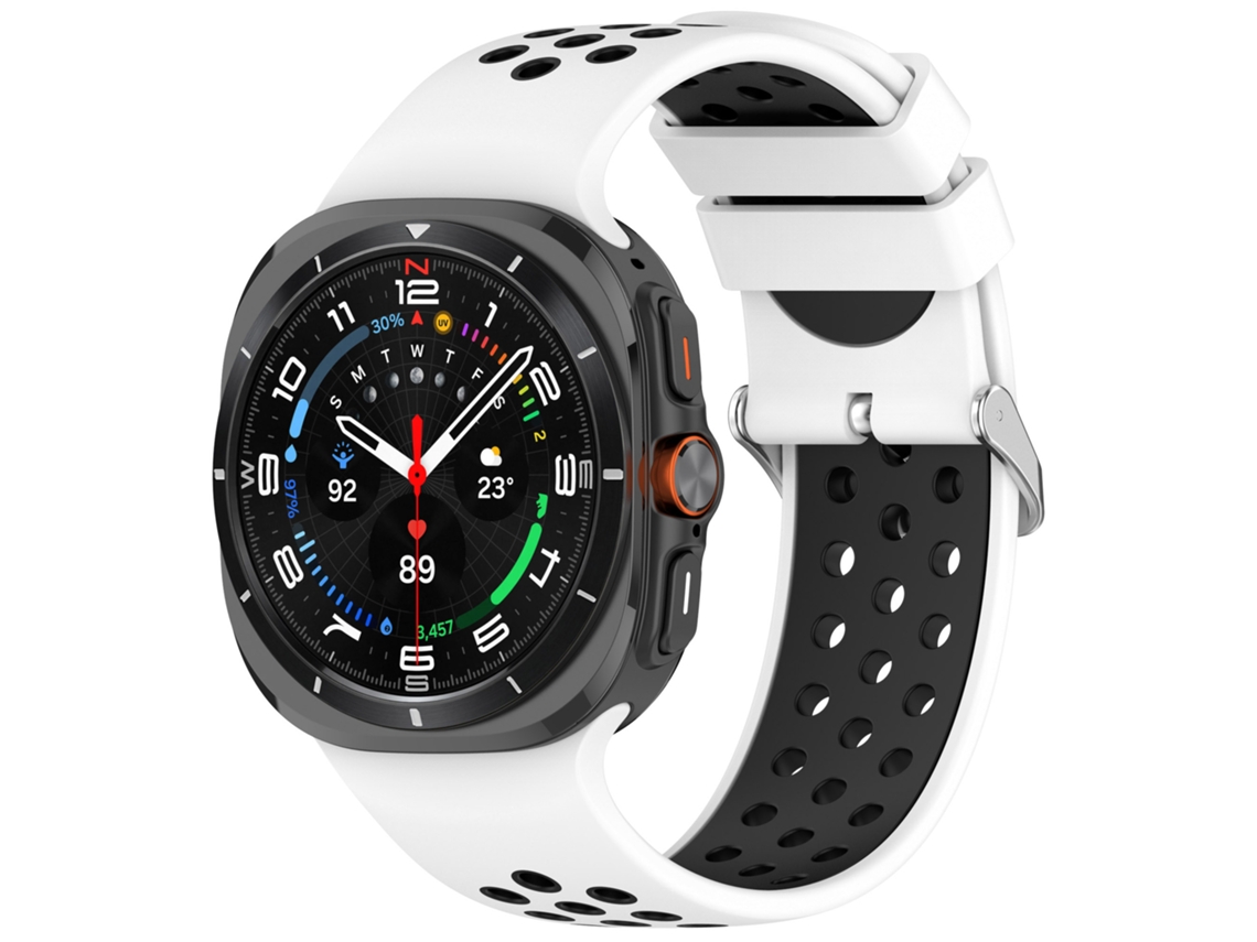 Bracelete De Silicone Para Samsung Galaxy Watch Ultra2 47mm Preto E Branco