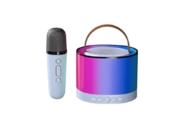 Sem Fio Bluetooth Alto-Falante Karaoke Máquina K52 Rgb Leitor de Música para Crianças Azul