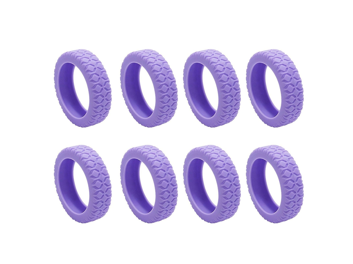 Capas Protetoras de Silicone Silenciosas para Rodas Malas Viagem, Compatíveis com a Maioria Das Malas de Cabine 8 Rodas Giratórias, Roxas BRILVIBERA