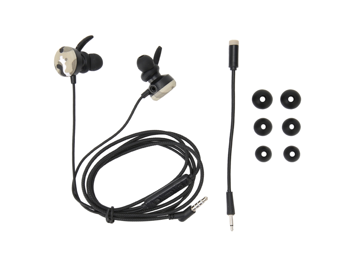 Fones de Ouvido para jogos intra auriculares EOOCOO com microfone externo ajustável, cancelamento de ruído estéreo