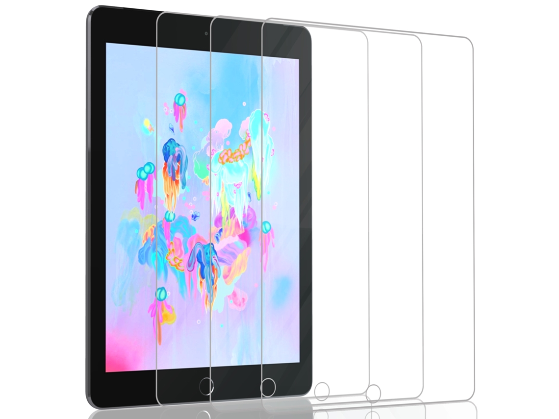 Kit com 3 películas para iPad (9,7") 6ª geração, vidro temperado 9H-3D
