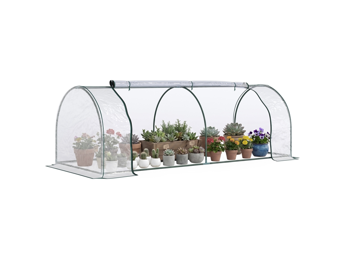 Estufa com porta, canteiro, casa para plantas, 250x100x80cm, verde BTFORUS