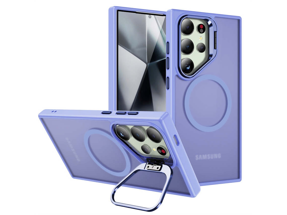Suporte Magnético Compatível Com Capas De Celulares Samsung.roxo Claro fecho Magnético Com Toque Suave - S24plus