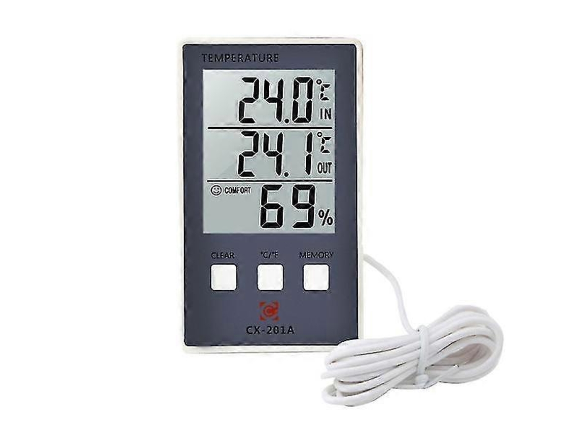 Termômetro E Higrômetro Digital Para Ambientes Internos E Externos Com Medidor De Temperatura E Umidade E Visor Lcd Nostalgia88 (c/f)