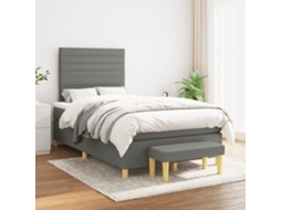 Vidaxl Cama com Molas/colchão 120x200 Cm Tecido Cinzento escuro