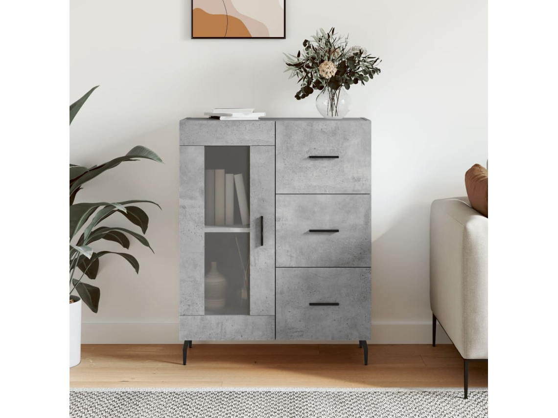 Aparador 69,5x34x90 cm Madera Procesada Cemento Gris