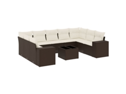 Garden Sofa Set, Garden Sofa Sets Vidaxl Marrom Rattan / Vime (n/a)