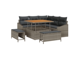 Conjunto 8 Móveis De Rattan Vidaxl Cinzento Vime Pe (100 X 100 X 71 Cm)