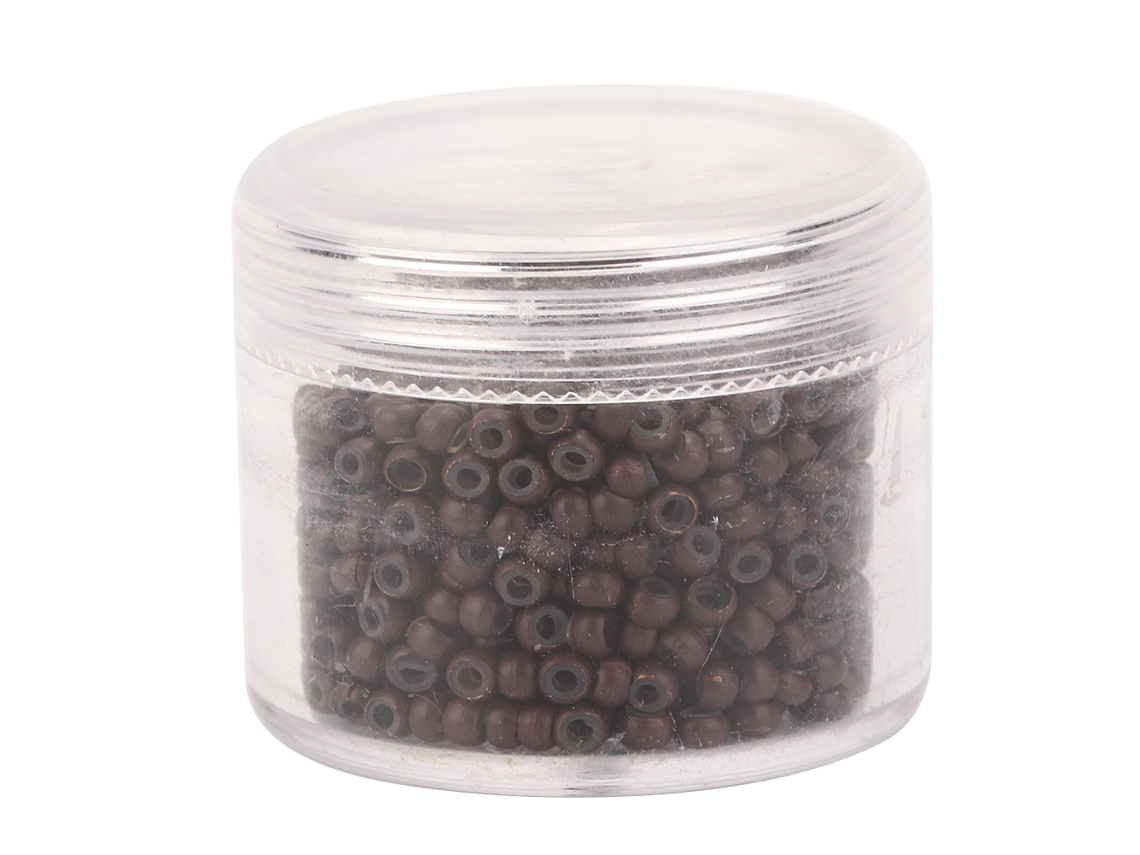 1000 Peças Anéis E Pérolas De Silicone Marrom Para Extensões De Cabelo 3mm X 2mm