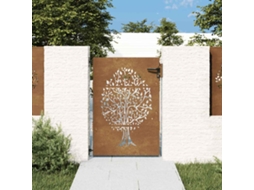 Vidaxl Portão De Jardim 85x125 Cm Aço Corten Design Árvore