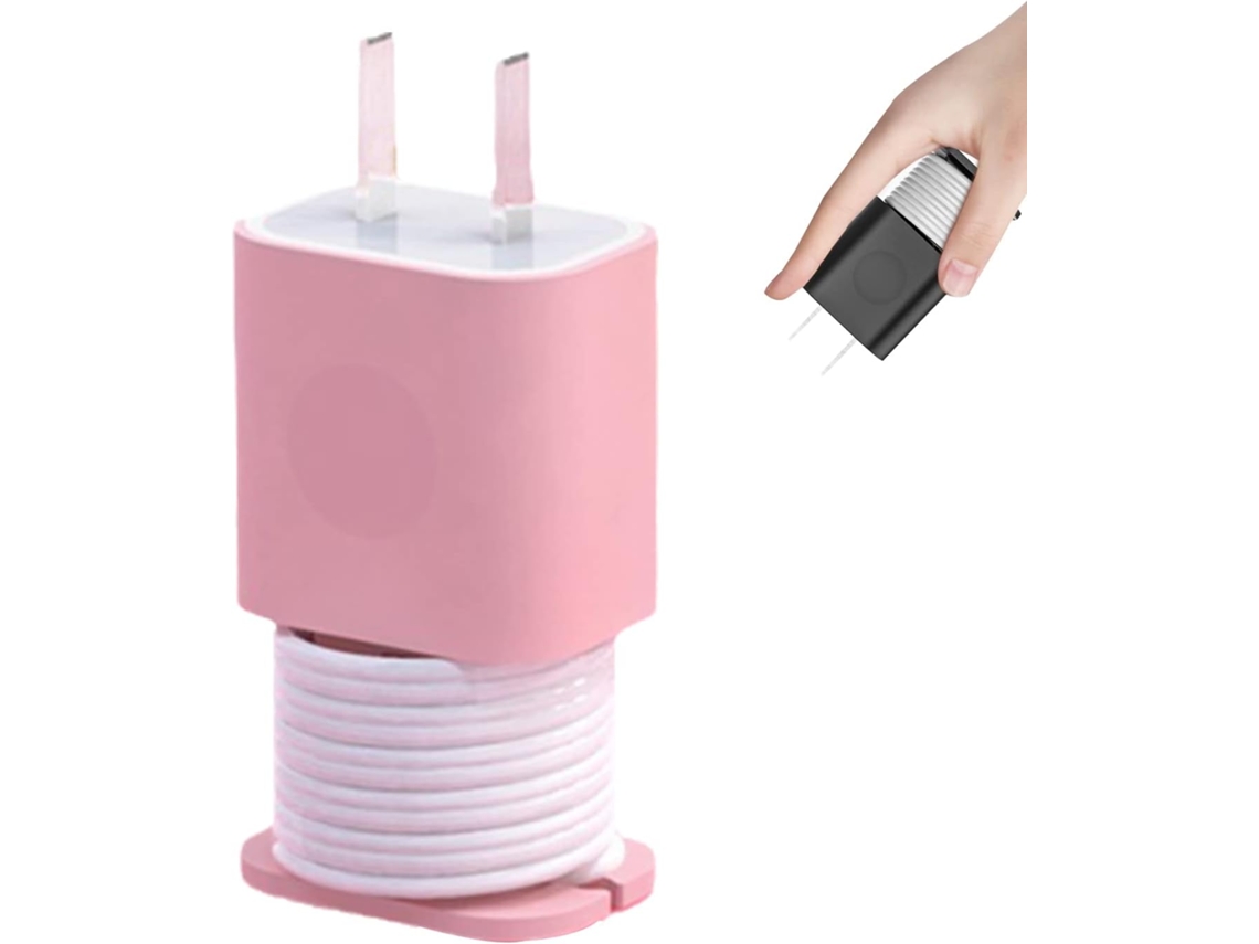Protetor De Carregador Silicone 2 Em 1 - Enrolador Cabo Dados Com