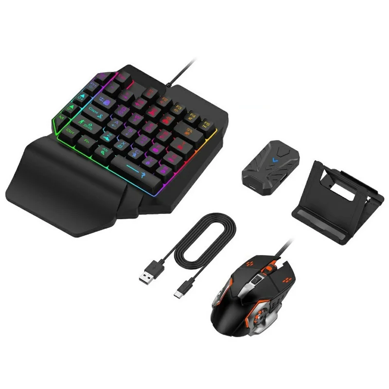 Conjunto Teclado E Rato Zruxe Mix Lite Para Android Programável Com Suporte Para Telemóvel (combo Gaming)