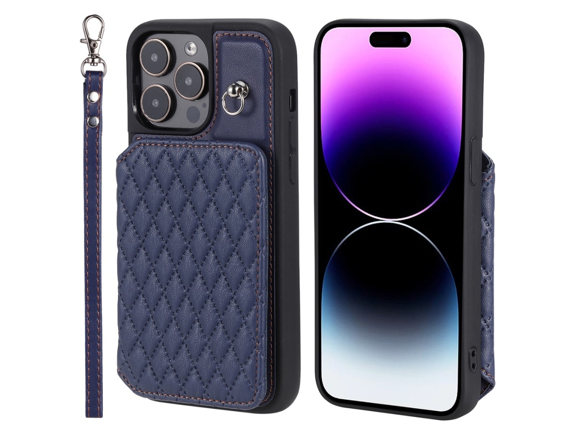 Suporte Casa Bloqueio Rfid Para Iphone 15 Pro Pele Sintética Bege