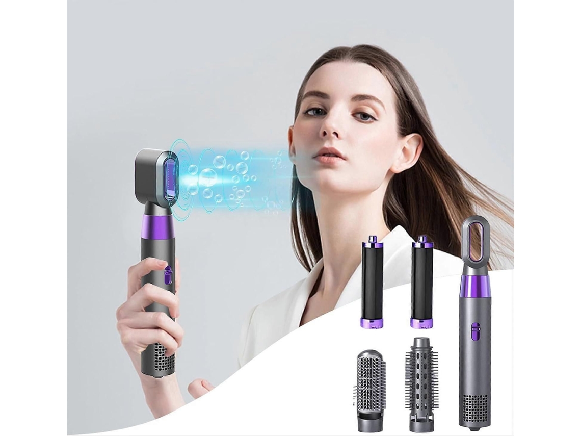 Secador De Cabelo Elétrico 5 Em 1, Com Aquecimento, Pente, Escova Modeladora E Secador Para Cabelos Molhados E Secos, Ideal Para Alisar E Cachear.