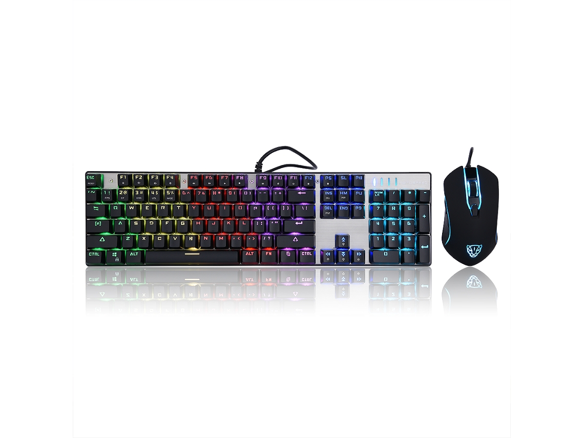 Conjunto De Teclado Mecânico E Mouse (2400dpi Programável)
