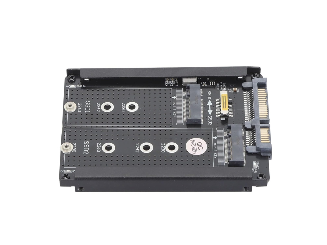 Adaptador Dual Ssd M.2 De 2,5 Polegadas 2230 2242 2260, Transparente, Requer Software De Driver.