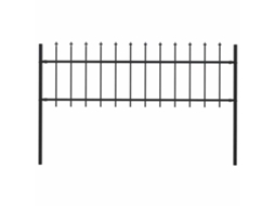 Vidaxl Cerca De Jardim Com Topo Em Forma De Lança Em Aço 181x60 Cm, Preta