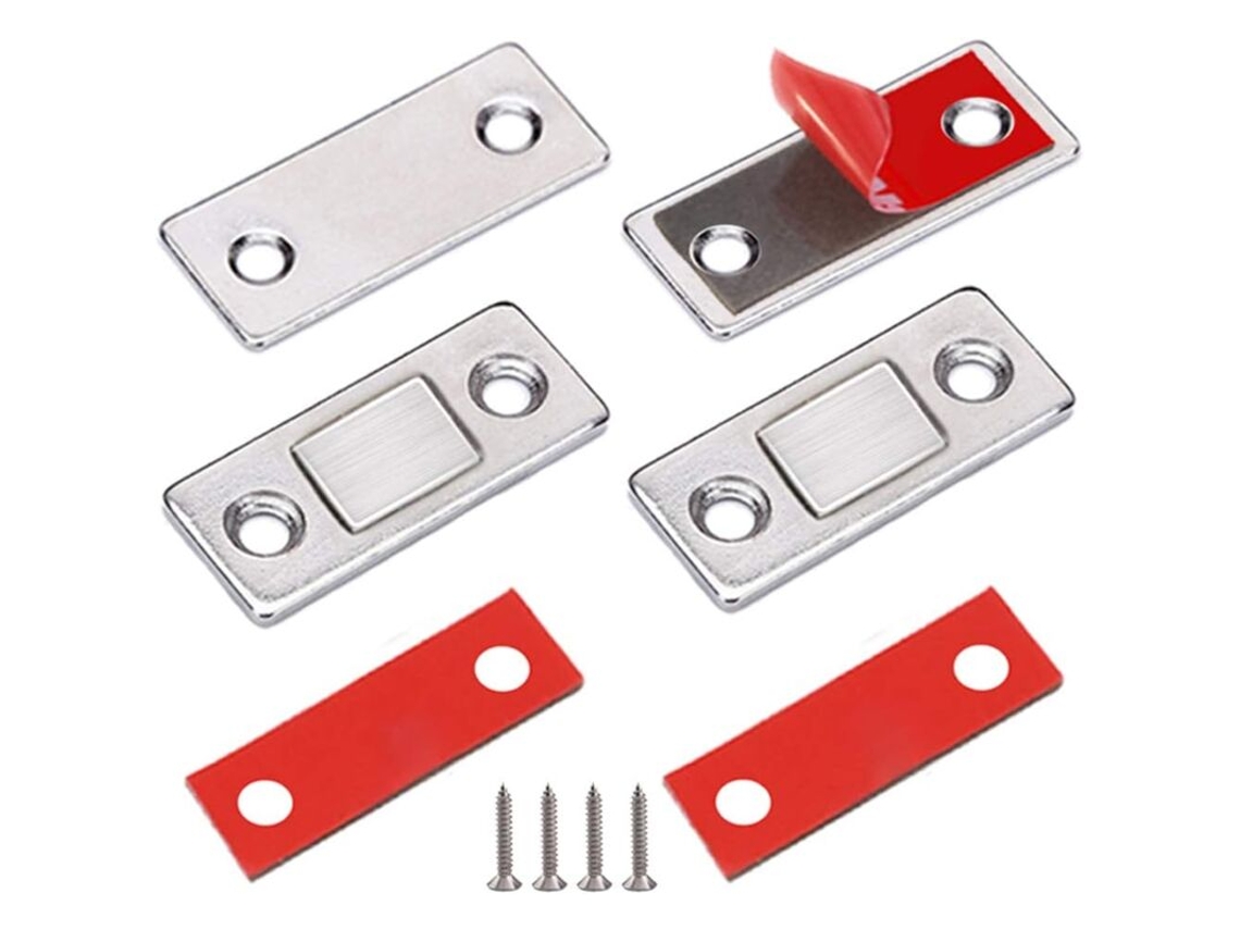 Jiayi 2 Peças Fechos Magnéticos Ultrafinos Em Metal Com Ímã Autoadesivo, Ímã Potente Para Portas De Correr, Gavetas, Janelas E Armários