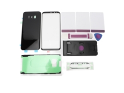 Kit de Reparação para Cubierta de Cristal Trasera e Tela Frontal do Galaxy S8+ Plus Preto com Lente de Câmara