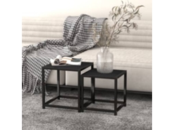 Vidaxl Mesas De Centro 2 Pcs Mdf Preto